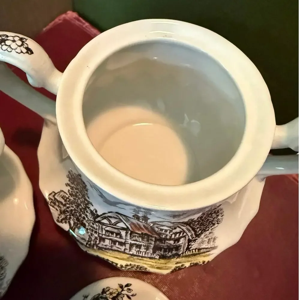 Yorkshire Staffordshire Ironstone Sugar & Creamer Set • England • Vintage